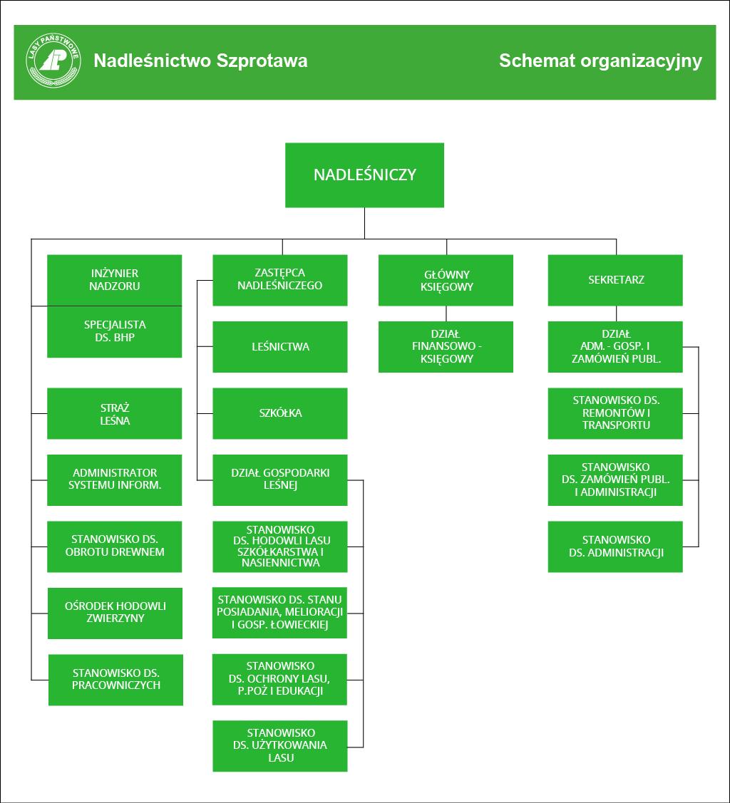 Schemat organizacyjny Nadleśnictwa Szprotawa